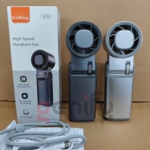 Premium Aluminum Alloy Mini Fan – 6000mAh Battery, High-Speed Cooling with Powerful Rear Flashlight